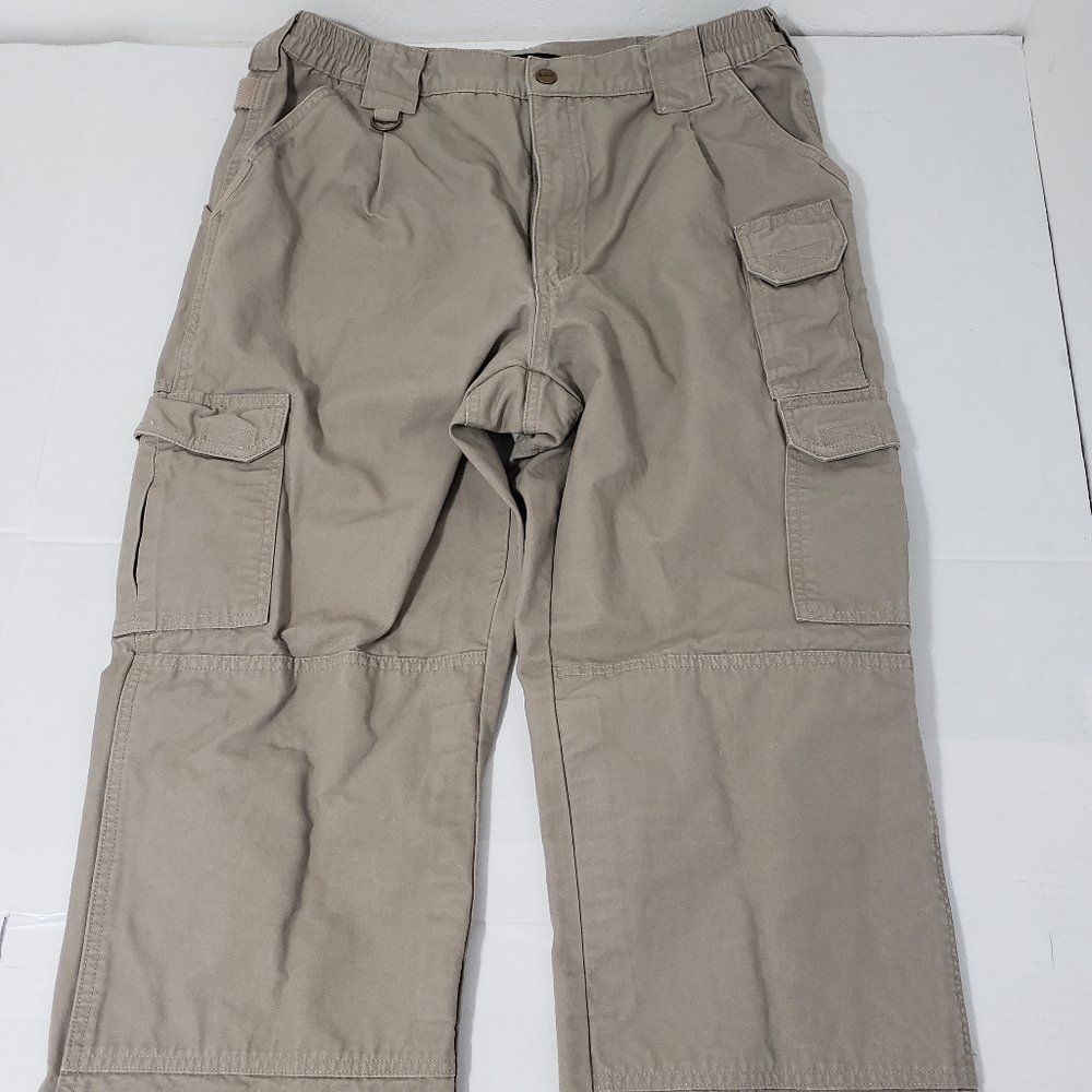 5.11 Tactical Cargo Workwear Pant Men's 34x36 Beige Tan 100% Cotton preowned - Picture 4 of 9